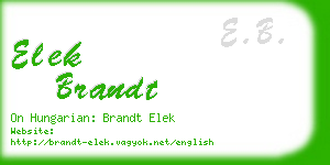 elek brandt business card